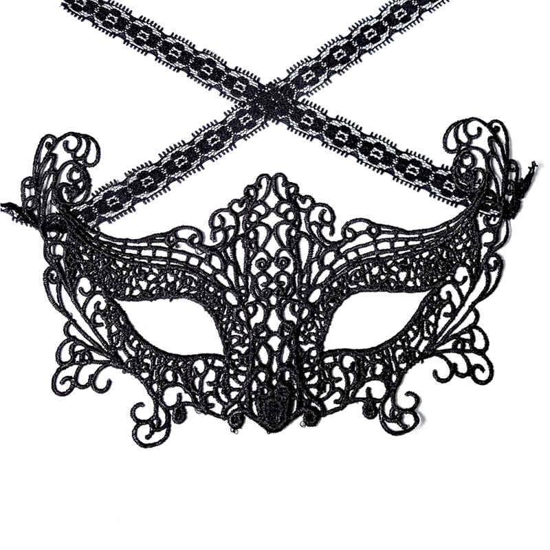 Party Dance Sexy Lady Black Lace Hollow Mask