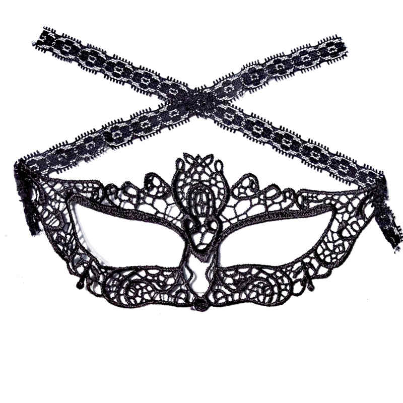 Black Lace Imperial Crown Mask Masquerade Party Dance