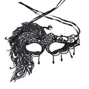 Masquerade Party Statement Black Phoenix Shape Lace Mask