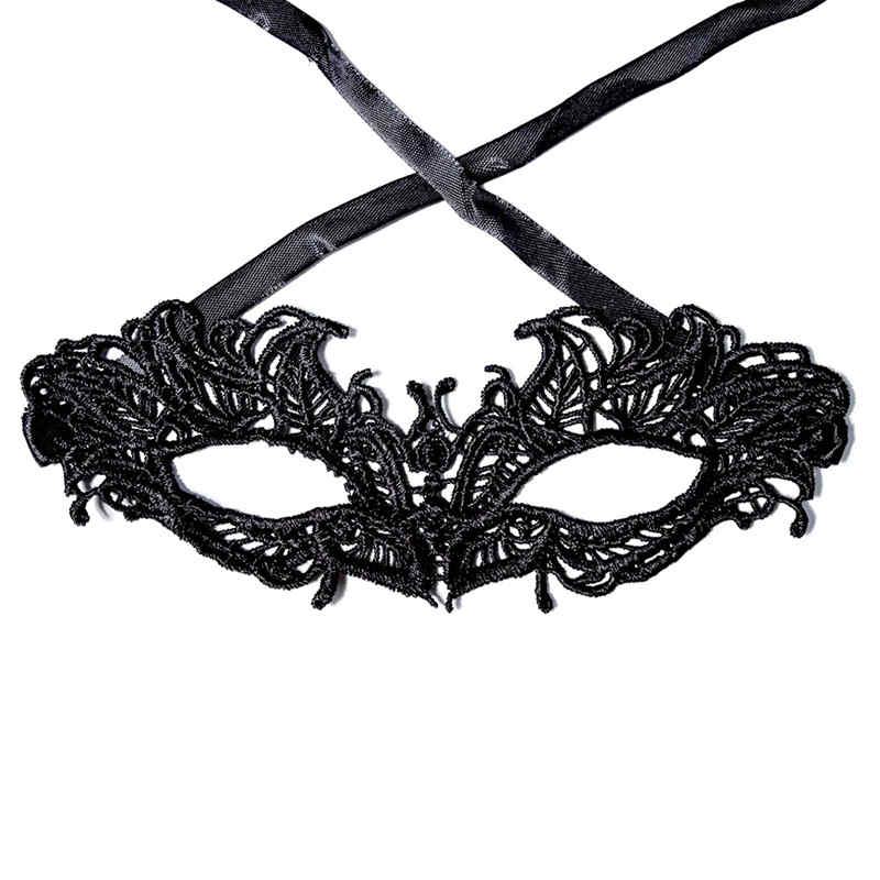 Lady Black Hollow Lace Mask Party Dance Jewelry