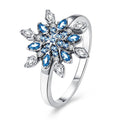 Graceful Shiny Snowflake Zircon Sterling Silver 925 Jewelry Ring