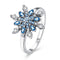 Graceful Shiny Snowflake Zircon Sterling Silver 925 Jewelry Ring