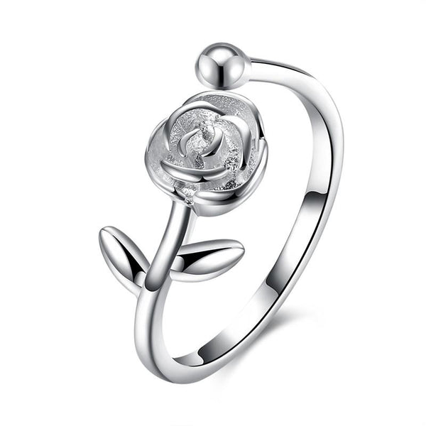 Flower Shape Sweet Lady Fashion Jewelry Sterling Silver Ring