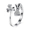 Bow Tie Flower Simple Design High Quality Silver Ring For Female