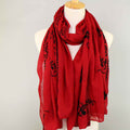 High Quality Embroidery Flower Cotton Scarf Shawl