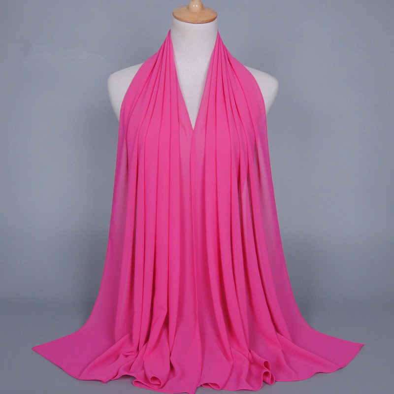 High Quality Solid Color Chiffon Vertical Sense Scarf Shawl