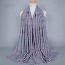 Winter Fashion Lattice Stripes Voile Scarves Shawl For Women