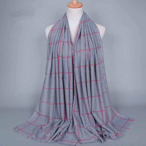 Winter Fashion Lattice Stripes Voile Scarves Shawl For Women