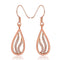 Lady Fashion Hollow Rhinestone Decoration Water Drop Shape Rose Gold Earrings