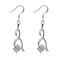 Lady Unique Shiny Zircon Twist Shape Silver Plated Copper Drop Earrings