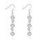 Women Long Stylish Geometry Long Cube Chain Silver Plated Drop Earrings