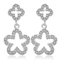 Lady Party Classical Hollow Zircon Decoration Starfish Silver Plated Stud Earrings