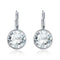 Female Party Circle Glass Decoration Platinum Plated Alloy Earrings