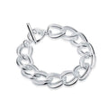 Women Classical Double Loops Chain Silver Plated Copper Bracelet