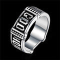Men Simple Vintage Mysterious Rune Engraving Stainless Steel Ring