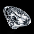 Men Fashion Party Lucky Angel Pattern Engraving Stainless Steel Ring