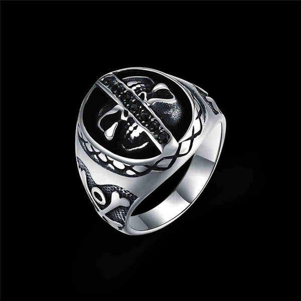 Boy Fantasy Imprisoned Devil Skull Engraving Stainless Steel Ring