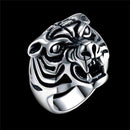 Men Cool Party Tiger Head Shape Stainless Steel Ring
