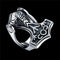 Man Punk Style Abstract Animal Pattern Engraving Stainless Steel Ring