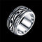 Man Simple Vintage Vine Pattern Engraving Circle Stainless Steel Ring