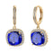 Fashion Geometric Square Shape Zircon Crystal Luxury Clip Earrings