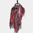 Fashion Square Shape Cashew Pattern Printing Flower Cotton Lady Scarf