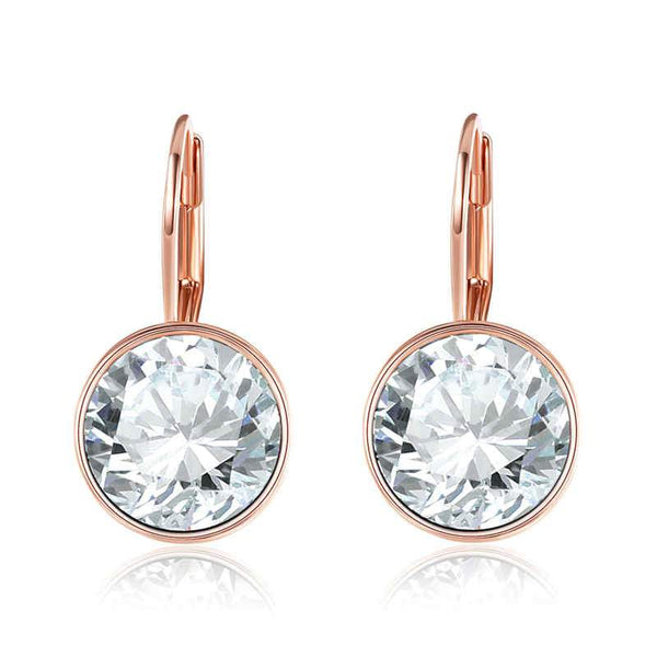 Lady Simple Round Shiny Zircon Decoration Alloy Clip Earrings