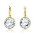 Lady Simple Round Shiny Zircon Decoration Alloy Clip Earrings