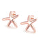 Girl Unique Geometric Starfish Shape Rose Gold Plated Stud Earrings