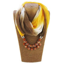 Female Elegant Fashion Cube Resin Pendant Chiffon Scarf Necklace