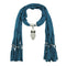 Female Fashion Owl Shape Alloy Pendant Tassel Polyester Scarf Necklace