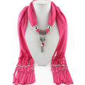 Lady Stylish Lovely Fox Shape Alloy Pendant Polyester Scarf Necklace