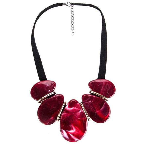Lady Stylish Water Drop Shape Pendant Decoration Velvet Choker Necklace