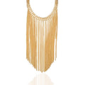 Fashion Multilayer Metal Chain Long Tassel Necklace