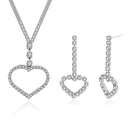 Fashion Romantic Heart Pendant Luxury Zircon Wedding Jewelry Set