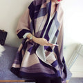 Women Winter Graceful Warm Thick Stripe Imitation Cashmere Scarf