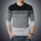 2018 Autumn Casual Men's Sweater O-Neck Striped Slim Fit Knittwear Mens Sweaters Pullovers Pullover Men Pull Homme M-5XL-Black-XL-JadeMoghul Inc.