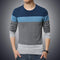 2018 Autumn Casual Men's Sweater O-Neck Striped Slim Fit Knittwear Mens Sweaters Pullovers Pullover Men Pull Homme M-5XL-Blue-XL-JadeMoghul Inc.