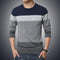 2018 Autumn Casual Men's Sweater O-Neck Striped Slim Fit Knittwear Mens Sweaters Pullovers Pullover Men Pull Homme M-5XL-Navy-XL-JadeMoghul Inc.