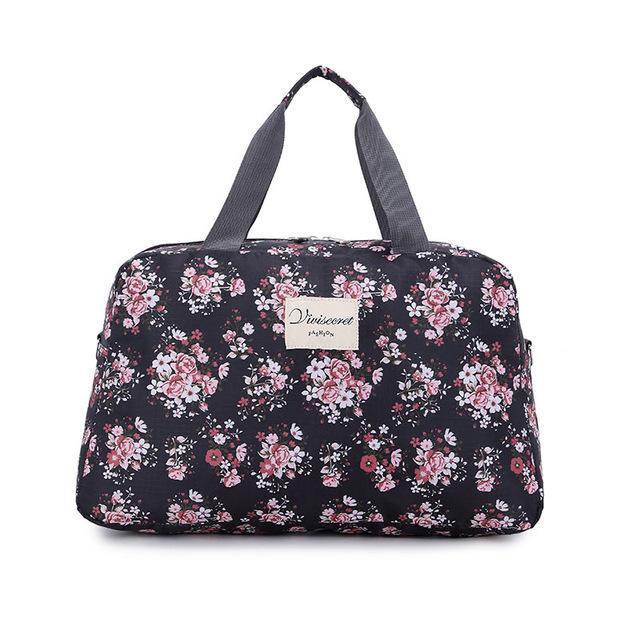 2018 Hot Women Lady Large Capacity Floral Duffel Totes Sport Bag Multifunction Portable Sports Travel Luggage Gym Fitness Bag-Large Black-JadeMoghul Inc.