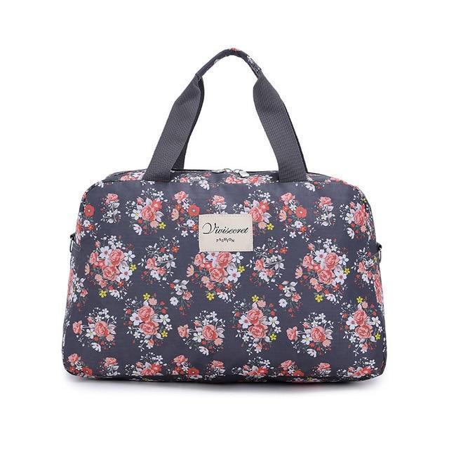 2018 Hot Women Lady Large Capacity Floral Duffel Totes Sport Bag Multifunction Portable Sports Travel Luggage Gym Fitness Bag-Small Gray-JadeMoghul Inc.