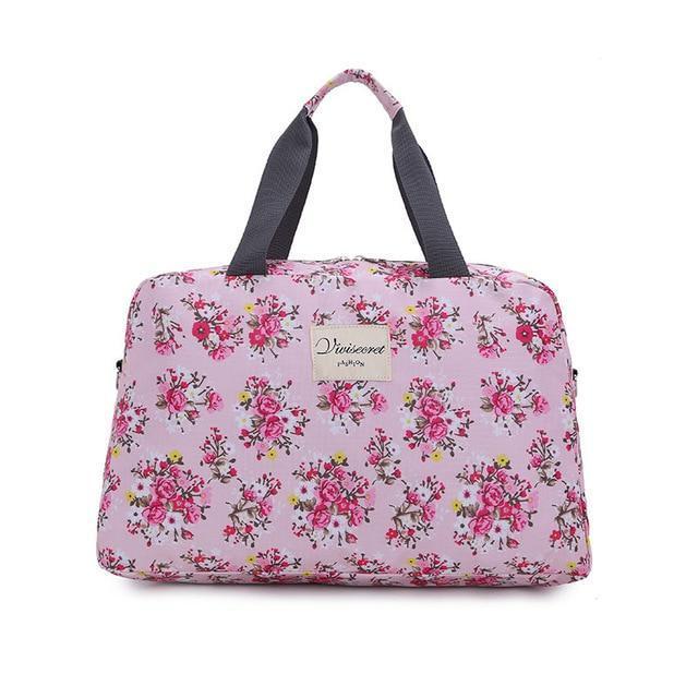 2018 Hot Women Lady Large Capacity Floral Duffel Totes Sport Bag Multifunction Portable Sports Travel Luggage Gym Fitness Bag-Small Rose-JadeMoghul Inc.