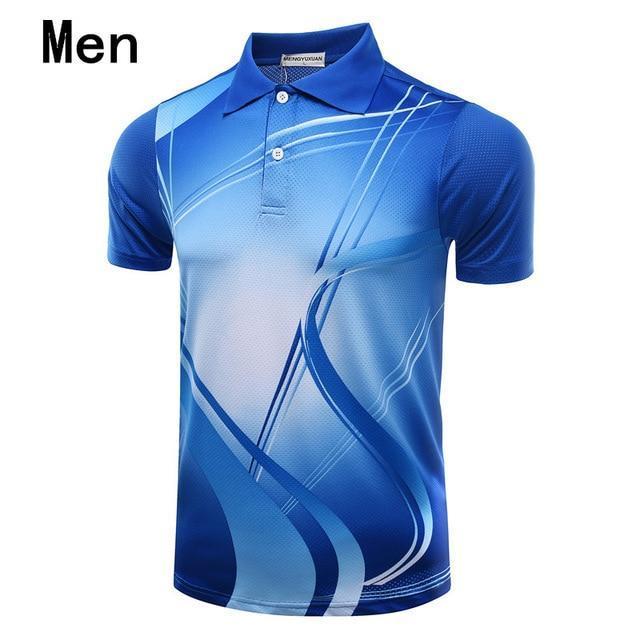 2018 Male female Table Tennis Jerseys , Polyester Turn-down collar tennis clothes, badminton Jerseys , pingpong sports Uniforms-Men Blue-4XL-JadeMoghul Inc.