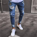 2018 Men Stylish Ripped Jeans Pants Biker Skinny Slim Straight Frayed Denim Trousers New Fashion skinny jeans men Clothes-1890-S-JadeMoghul Inc.