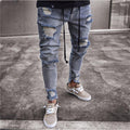 2018 Men Stylish Ripped Jeans Pants Biker Skinny Slim Straight Frayed Denim Trousers New Fashion skinny jeans men Clothes-1897-S-JadeMoghul Inc.