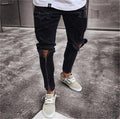 2018 Men Stylish Ripped Jeans Pants Biker Skinny Slim Straight Frayed Denim Trousers New Fashion skinny jeans men Clothes-1898-S-JadeMoghul Inc.