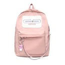 2018 MENGHUO Brand Design Badge Women Backpack Bag Fashion School Bag for Girls Female Chain Backpack Lady Shoulder Bag Mochilas-Pink-L30 W11 H41cm-JadeMoghul Inc.