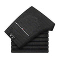 2018 Men's Stretch Stripe Casual Pants Men's Four Seasons High Quality Business Trousers Men's Straight Trousers-black-28-JadeMoghul Inc.