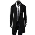 2018 New Arrivals Autumn Winter Trench Coat Men Brand Clothing Cool Mens Long Coat Top Quality Cotton Male Overcoat M-3XL T7-Black-L-China-JadeMoghul Inc.