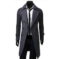 2018 New Arrivals Autumn Winter Trench Coat Men Brand Clothing Cool Mens Long Coat Top Quality Cotton Male Overcoat M-3XL T7-Dark Grey-L-China-JadeMoghul Inc.